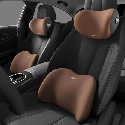 Car Headrest Pillow Interior Auto Neck Head Protector Cushion Car Waist Support Memory Cotton Soft Back Cushion Auto Accessory