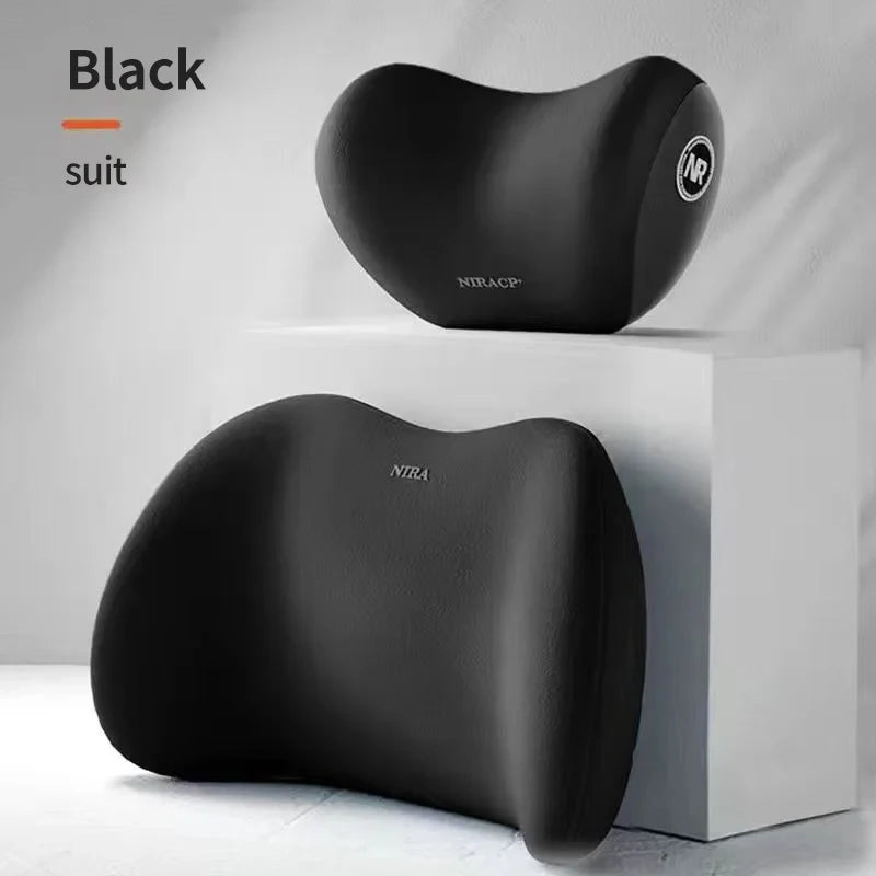 Car Headrest Pillow Interior Auto Neck Head Protector Cushion Car Waist Support Memory Cotton Soft Back Cushion Auto Accessory
